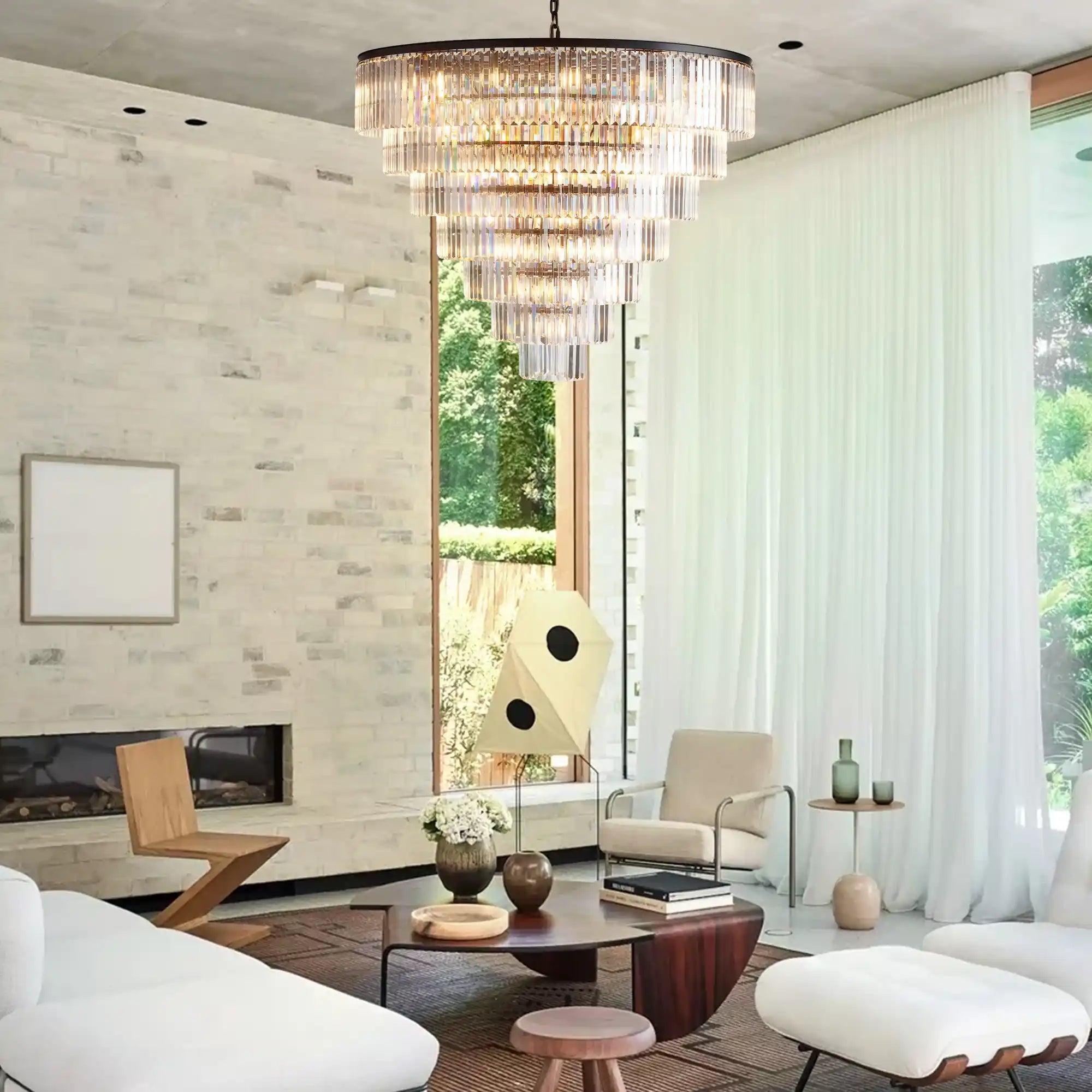 Leyland Tiered Round Chandelier - 5 - Tier 48″ WBrassBlushlighting