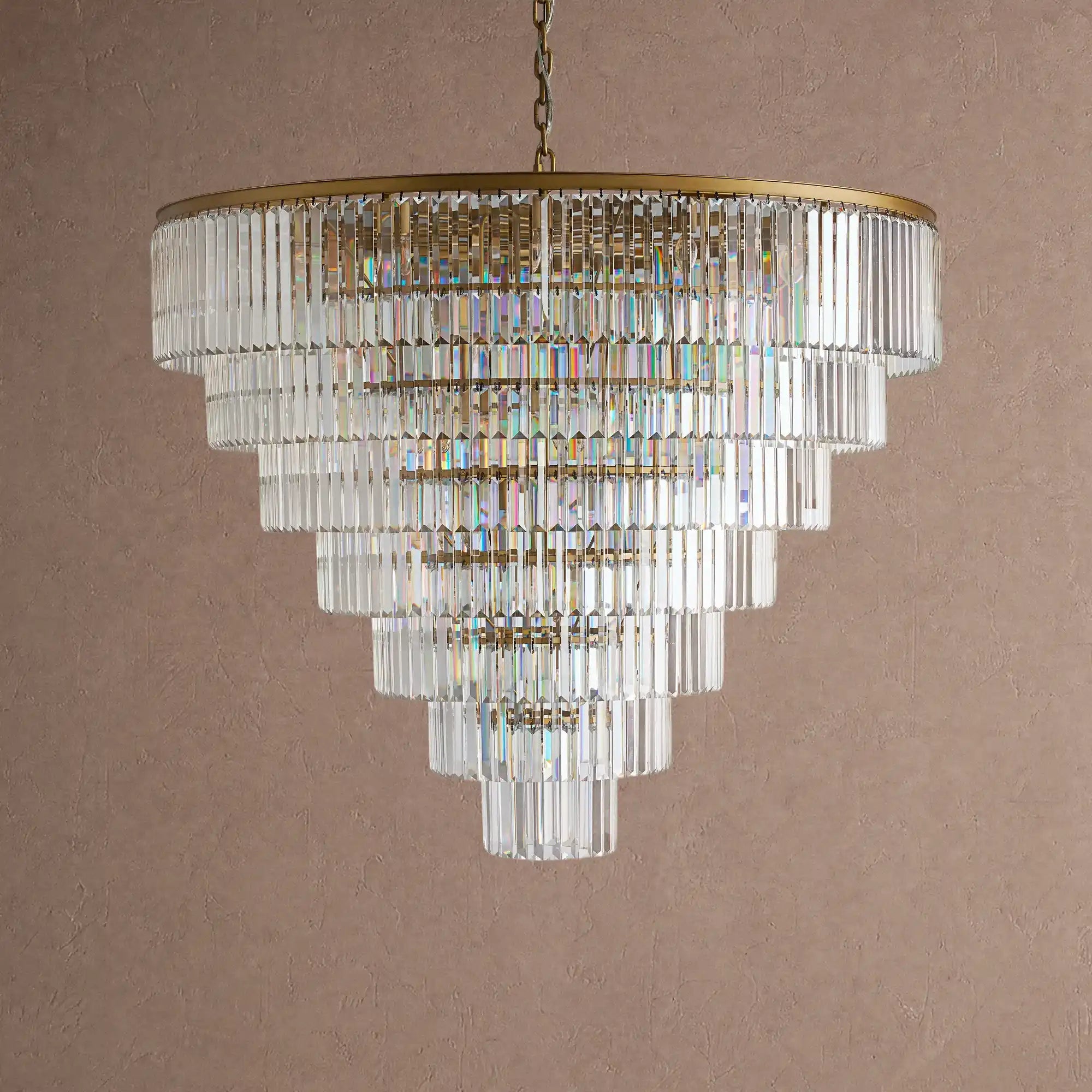 Leyland Tiered Round Chandelier - 7-Tier 60″ WBrassBlushlighting