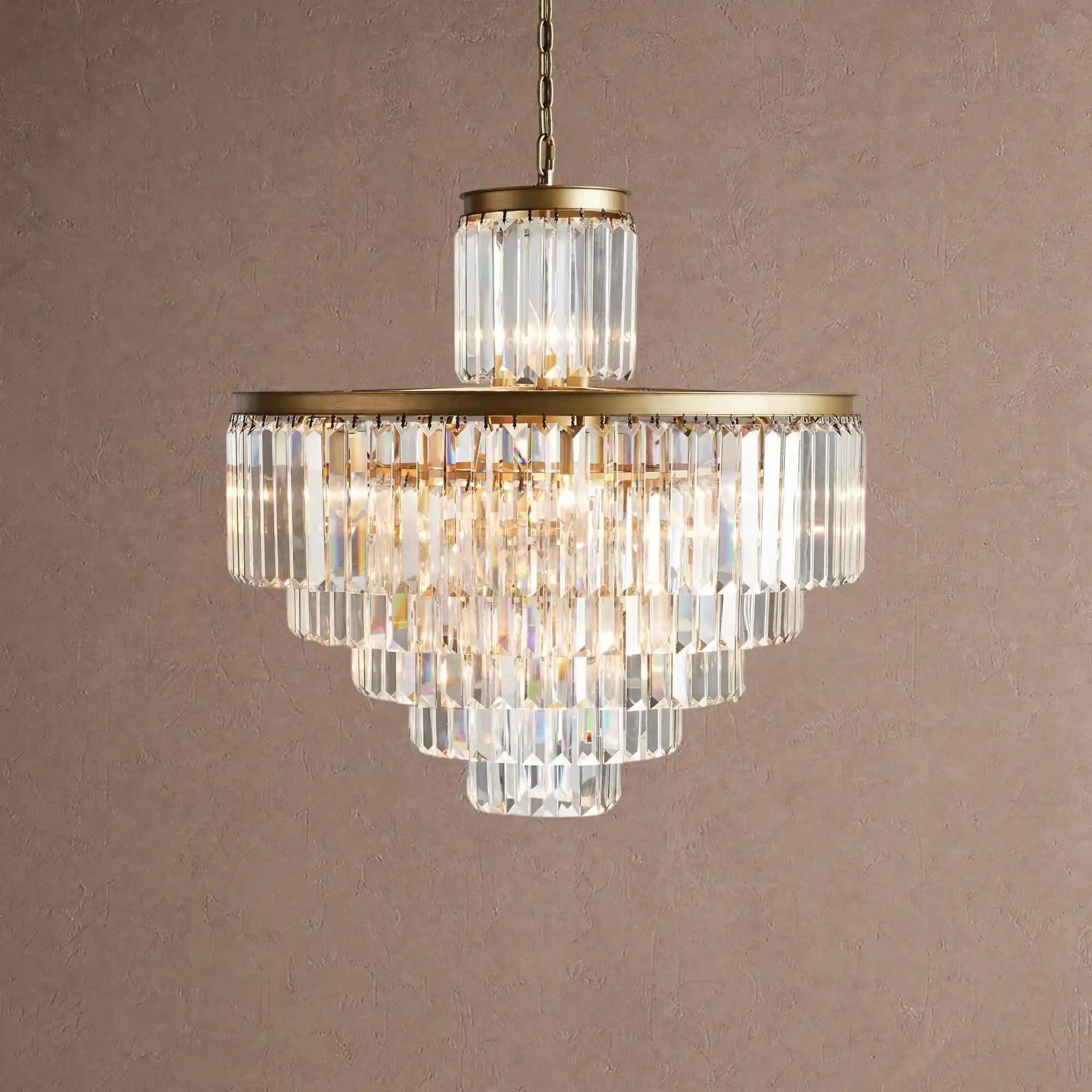 Leyland Tiered Round Chandelier Lighting - 22-Light 32.5''Antique BrassBlushlighting