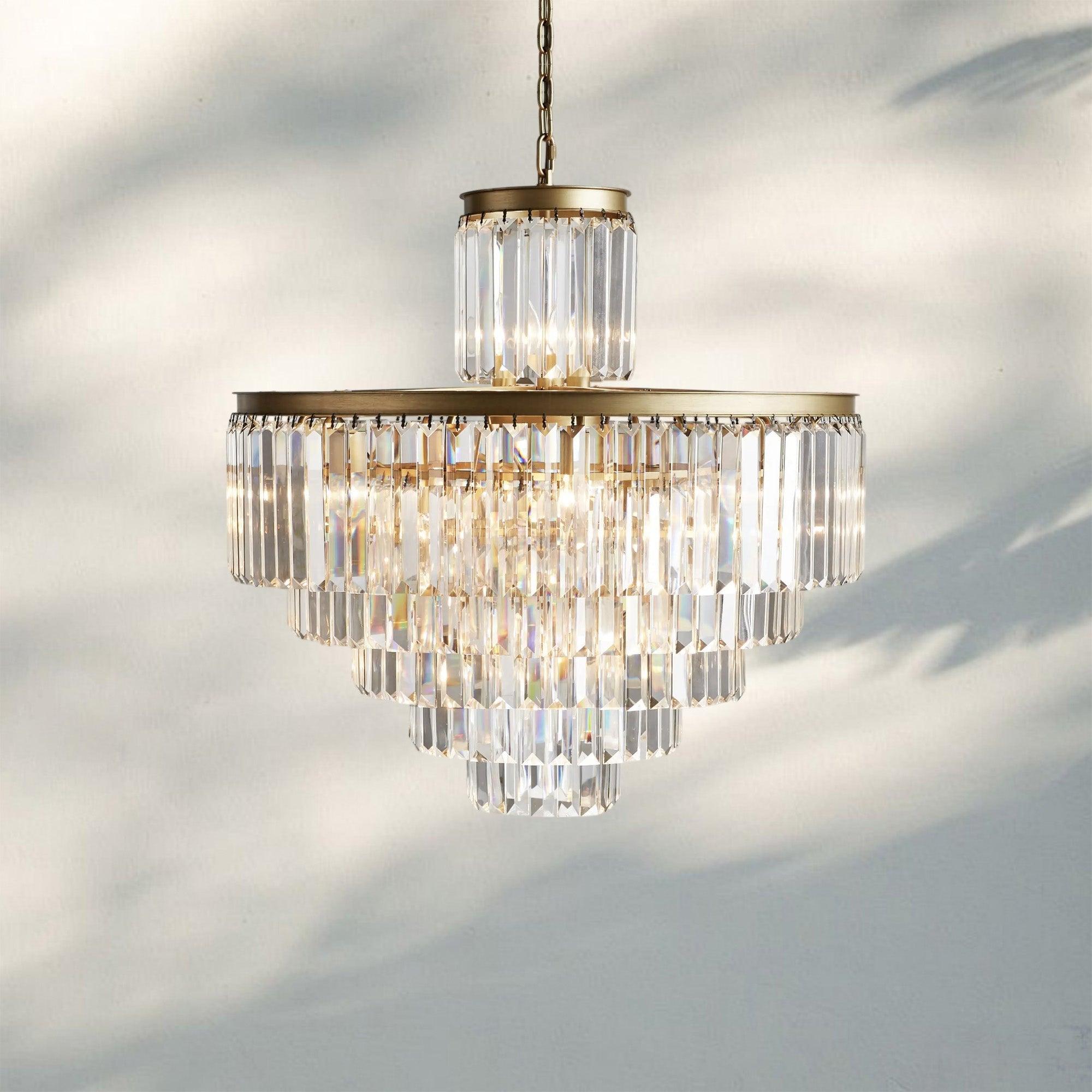 Leyland Tiered Round Chandelier Lighting - 22 - Light 32.5''Antique BrassBlushlighting