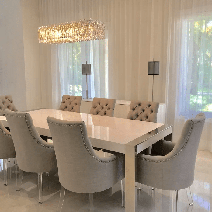 Light Luxury Crystal Beads Drum Collection Flush Mounted/Rectangle/Round Chandelier - Flush Mount/Round/3 Lights/D15.5"*H6.5"/6kgChrome Finish+Stainless Steel LeavesBlushlighting