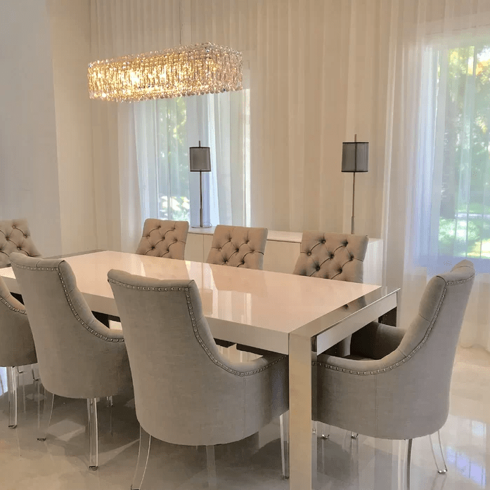 Light Luxury Crystal Beads Drum Collection Flush Mounted/Rectangle/Round Chandelier - Flush Mount/Round/3 Lights/D15.5"*H6.5"/6kgChrome Finish+Stainless Steel LeavesBlushlighting