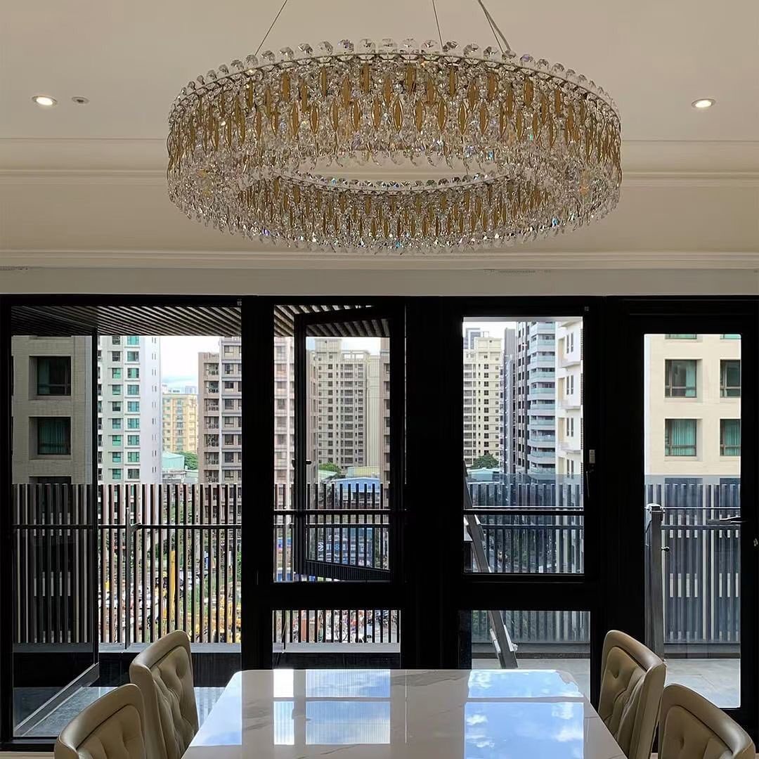 Light Luxury Crystal Beads Drum Collection Flush Mounted/Rectangle/Round Chandelier - Flush Mount/Round/3 Lights/D15.5"*H6.5"/6kgChrome Finish+Stainless Steel LeavesBlushlighting