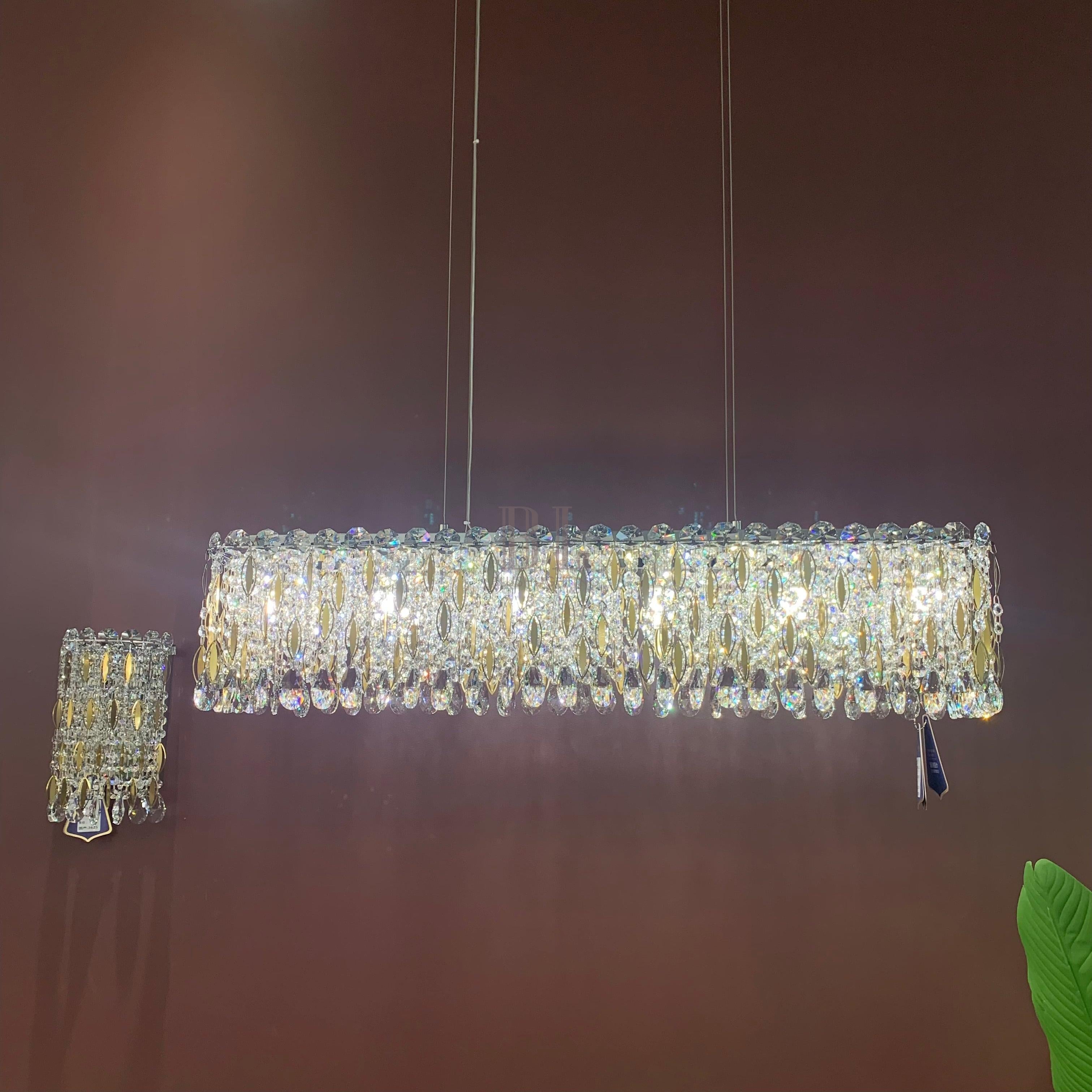 Light Luxury Crystal Beads Drum Collection Flush Mounted/Rectangle/Round Chandelier - Flush Mount/Round/3 Lights/D15.5"*H6.5"/6kgChrome Finish+Stainless Steel LeavesBlushlighting