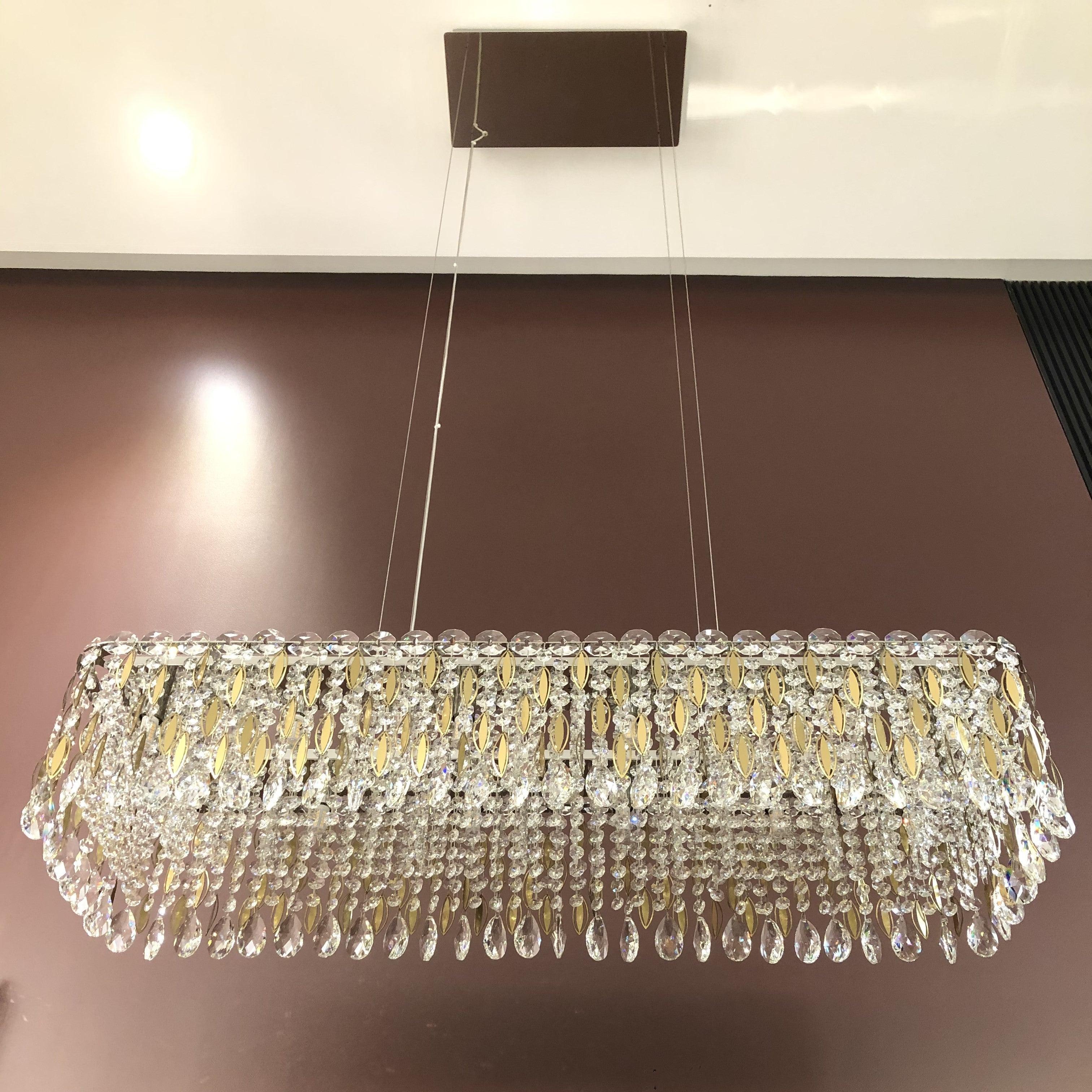 Light Luxury Crystal Beads Drum Collection Flush Mounted/Rectangle/Round Chandelier - Flush Mount/Round/3 Lights/D15.5"*H6.5"/6kgChrome Finish+Stainless Steel LeavesBlushlighting