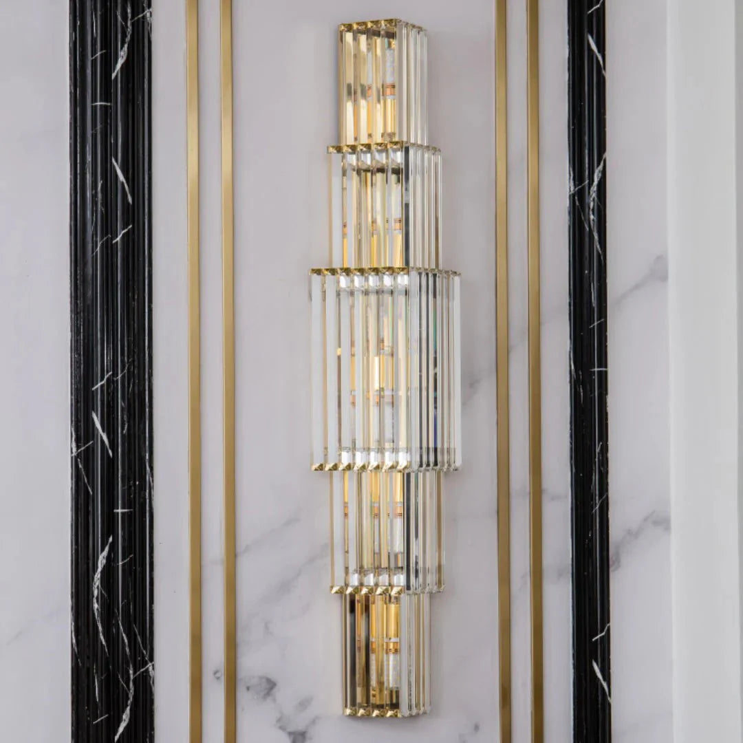 Light Luxury Crystal Layered Wall Lamp - Blushlighting