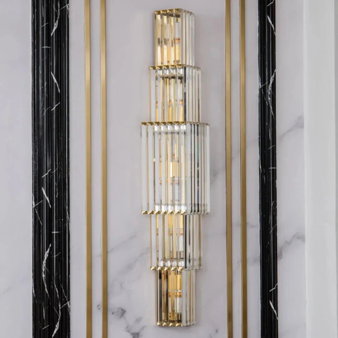 Light Luxury Crystal Layered Wall Lamp - Dia 7.9″(20cm) x H 31.5″(80cm)Blushlighting