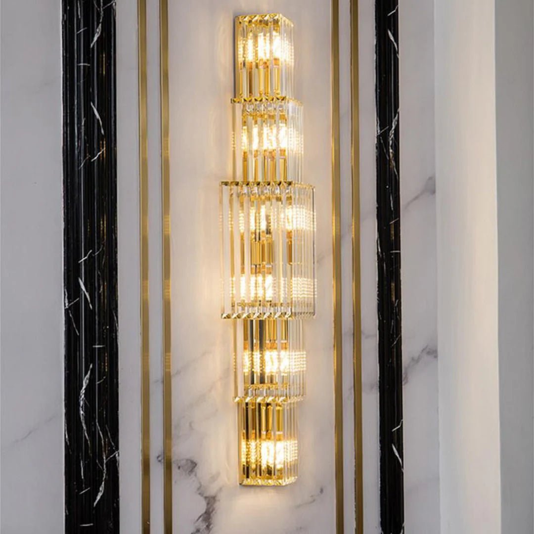 Light Luxury Crystal Layered Wall Lamp - Blushlighting
