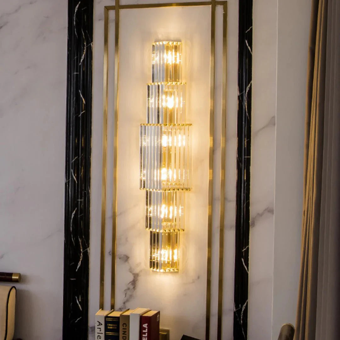 Light Luxury Crystal Layered Wall Lamp - Blushlighting