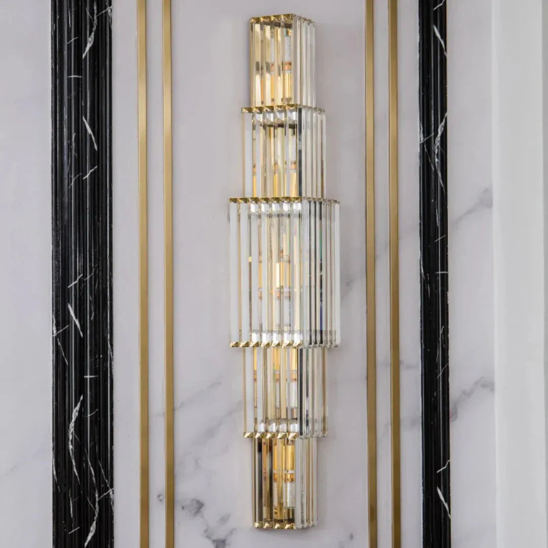 Light Luxury Crystal Layered Wall Lamp - Blushlighting