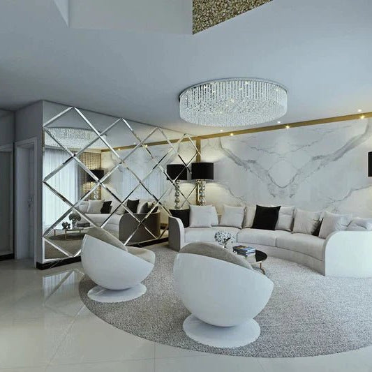 Light Luxury Round/Oval Flush Mount Crystal Chandelier - Oval: L31.5"*W15.8"*H11.8"Warm LightBlushlighting