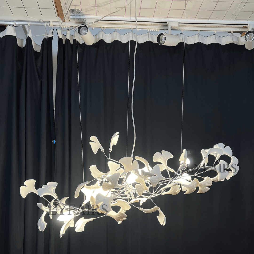 Linear Ginkgo Ceramic Chandelier for Dining Room/Kitchen Island-Chandeliers-Blushlighting-Blushlighting