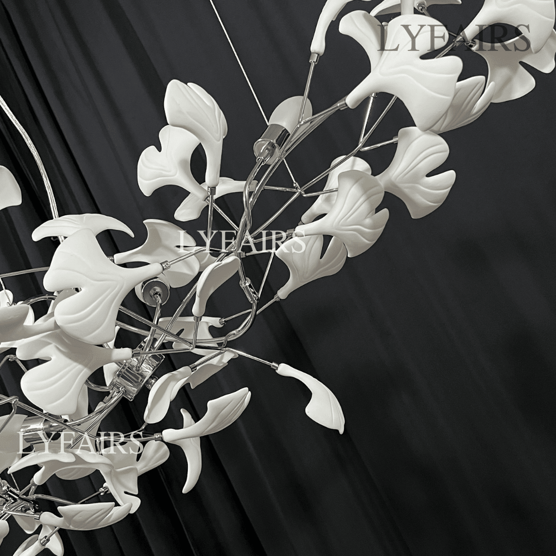 Linear Ginkgo Ceramic Chandelier for Dining Room/Kitchen Island-Chandeliers-Blushlighting-Blushlighting
