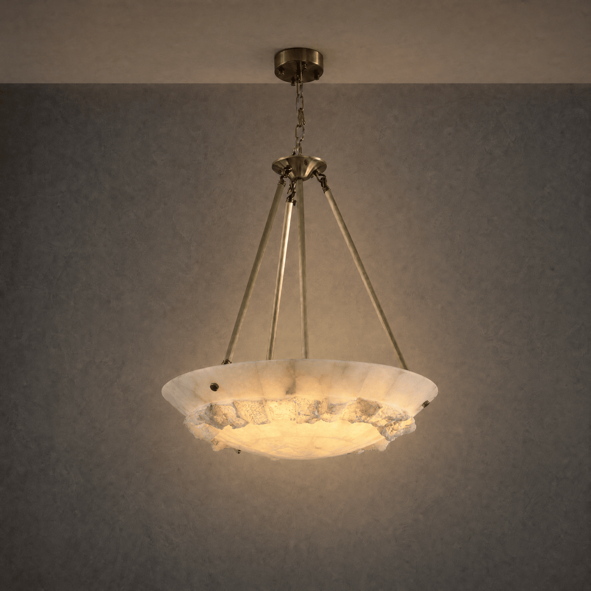 Lithmora Modern Brass Alabaster Pendant Light - D400Blushlighting