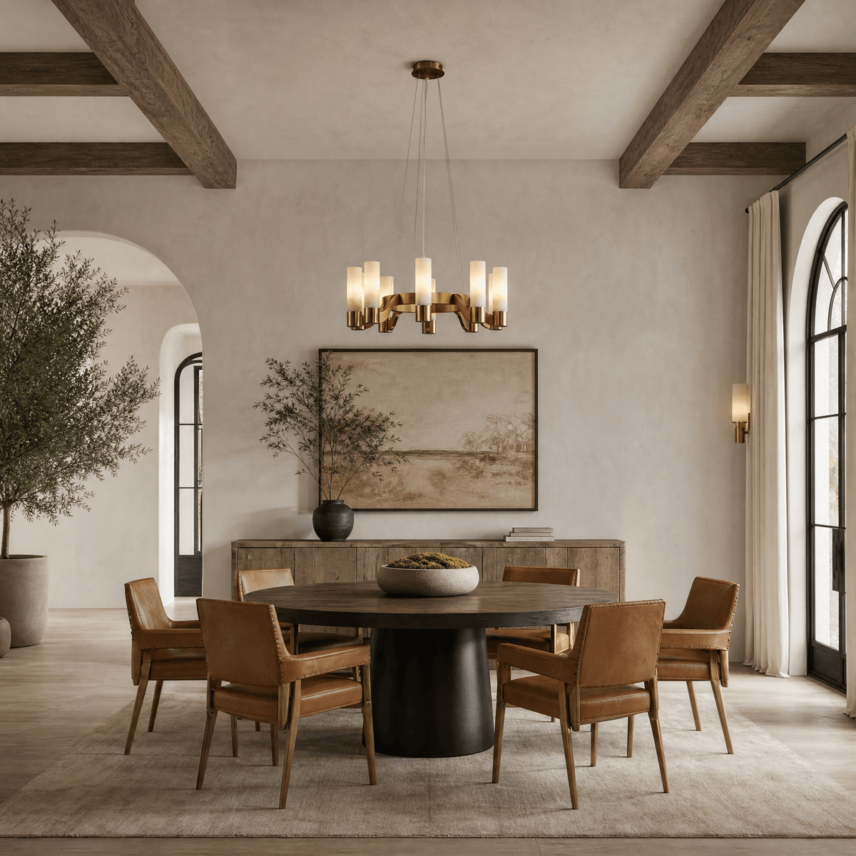 Livia Modern Alabaster Hanging Light Fixtures - D680Blushlighting