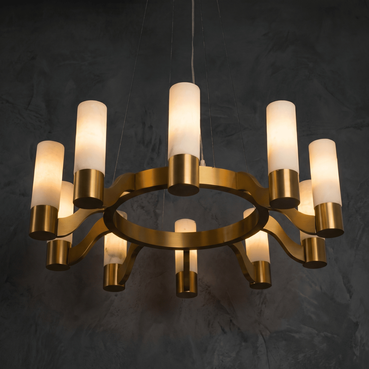 Livia Modern Alabaster Hanging Light Fixtures - D680Blushlighting