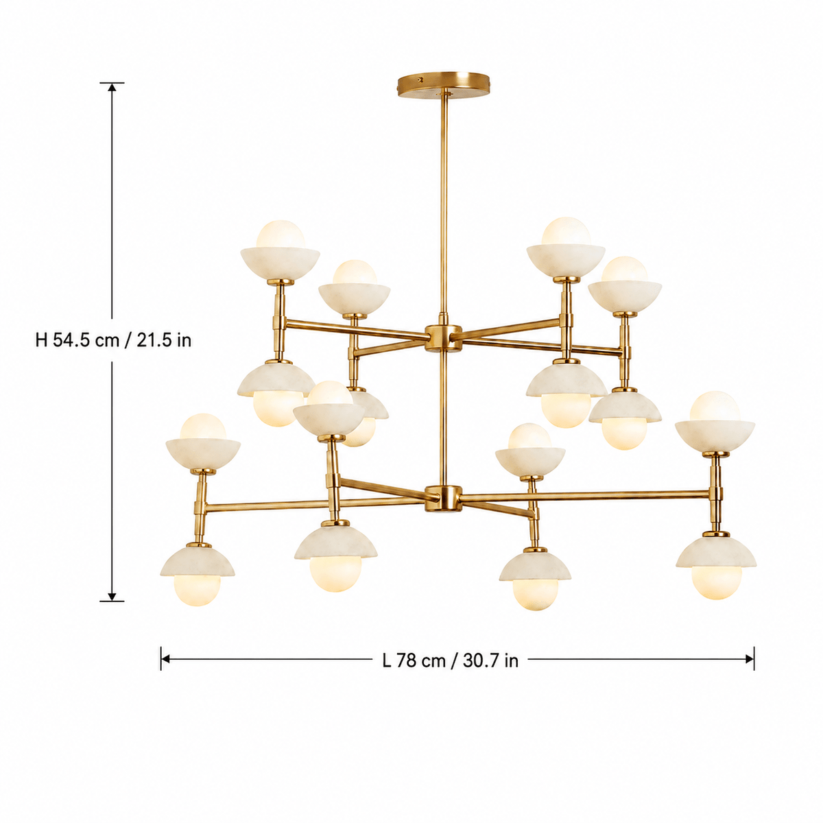 Living Room Chandelier – Refined Modern Aveline - L30.7” x H21.5”Blushlighting