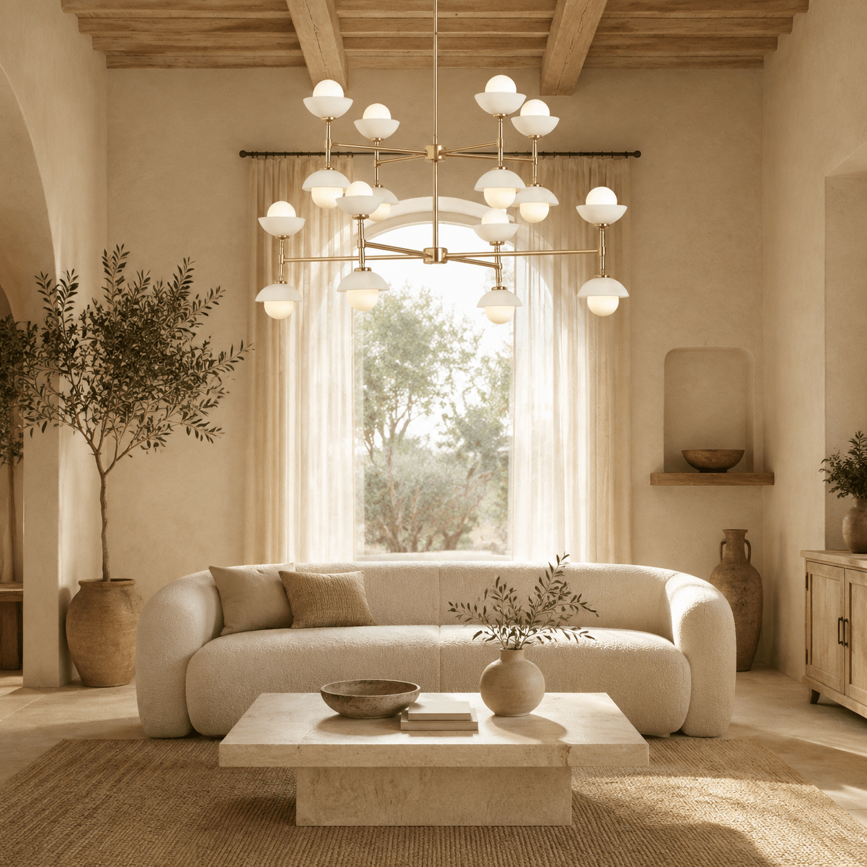 Living Room Chandelier – Refined Modern Aveline - L30.7” x H21.5”Blushlighting