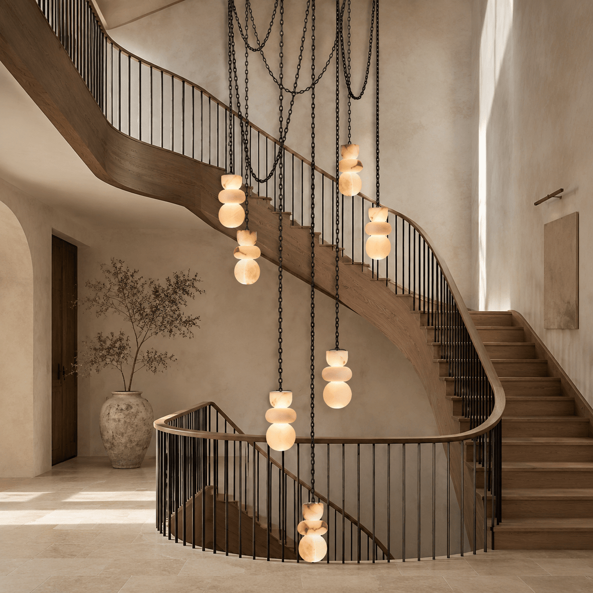 Living Room Chandelier – Sculptural Modern Aurelia - 1 Light - D4” x H8” (A Style)Blushlighting