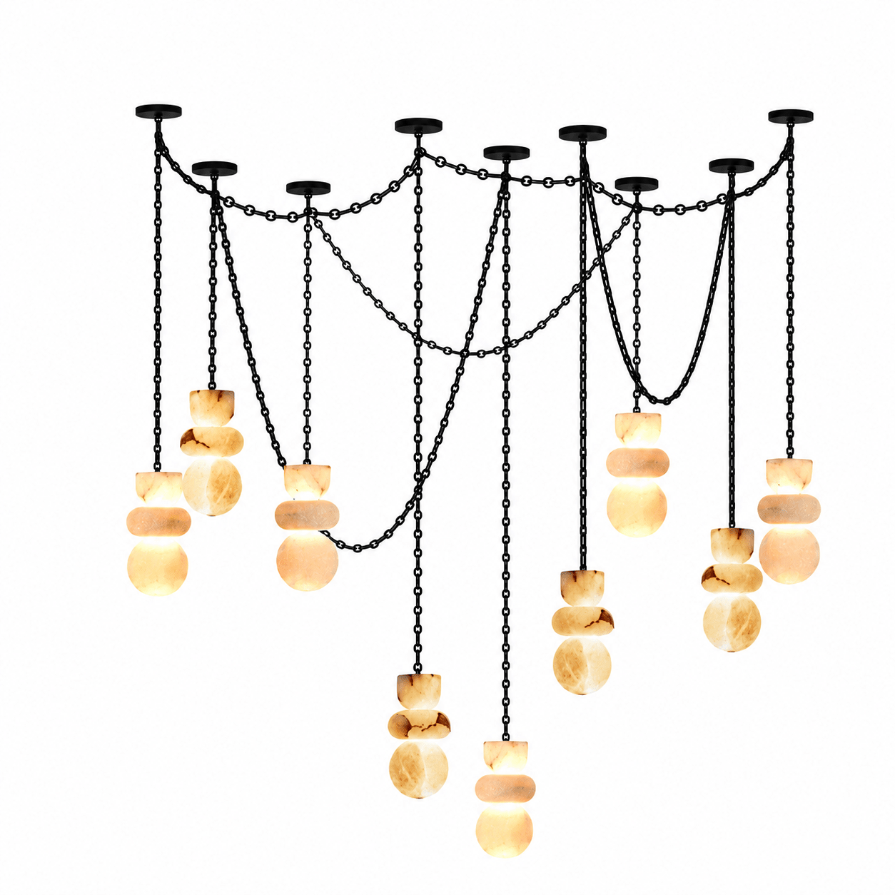 Living Room Chandelier – Sculptural Modern Aurelia - 1 Light - D4” x H8” (A Style)Blushlighting