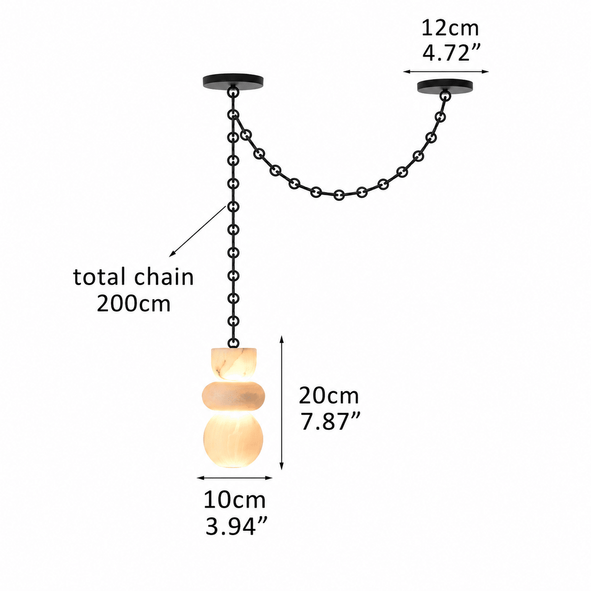 Living Room Chandelier – Sculptural Modern Aurelia - 1 Light - D4” x H8” (B Style)Blushlighting