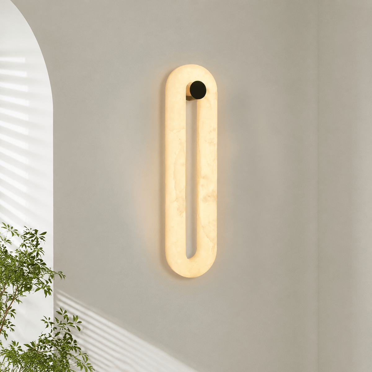 Living Room Wall Sconce | Spanish Alabaster Minimalist | Orelis - 40 cmBlushlighting