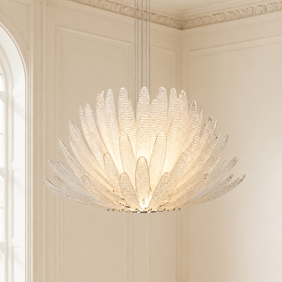 Living Room/Bedroom Chandelier – Artisan Murano Style Calista - 32.7" Dia x 21.7" HBlushlighting