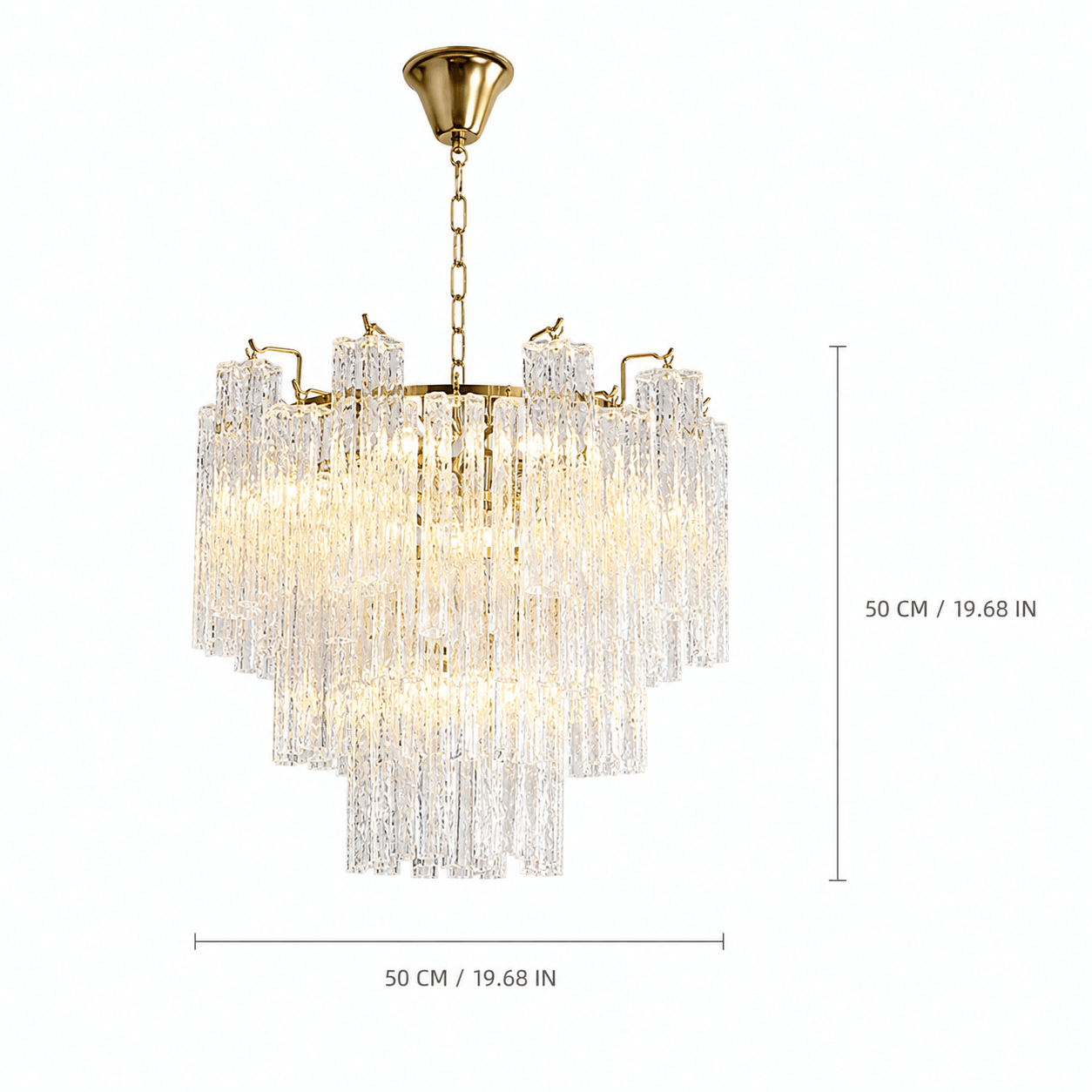 Living Room/Bedroom Chandelier – Artisan Murano Style Elaris Cascade - 19.7 in (50 cm) / 7-LightBlushlighting