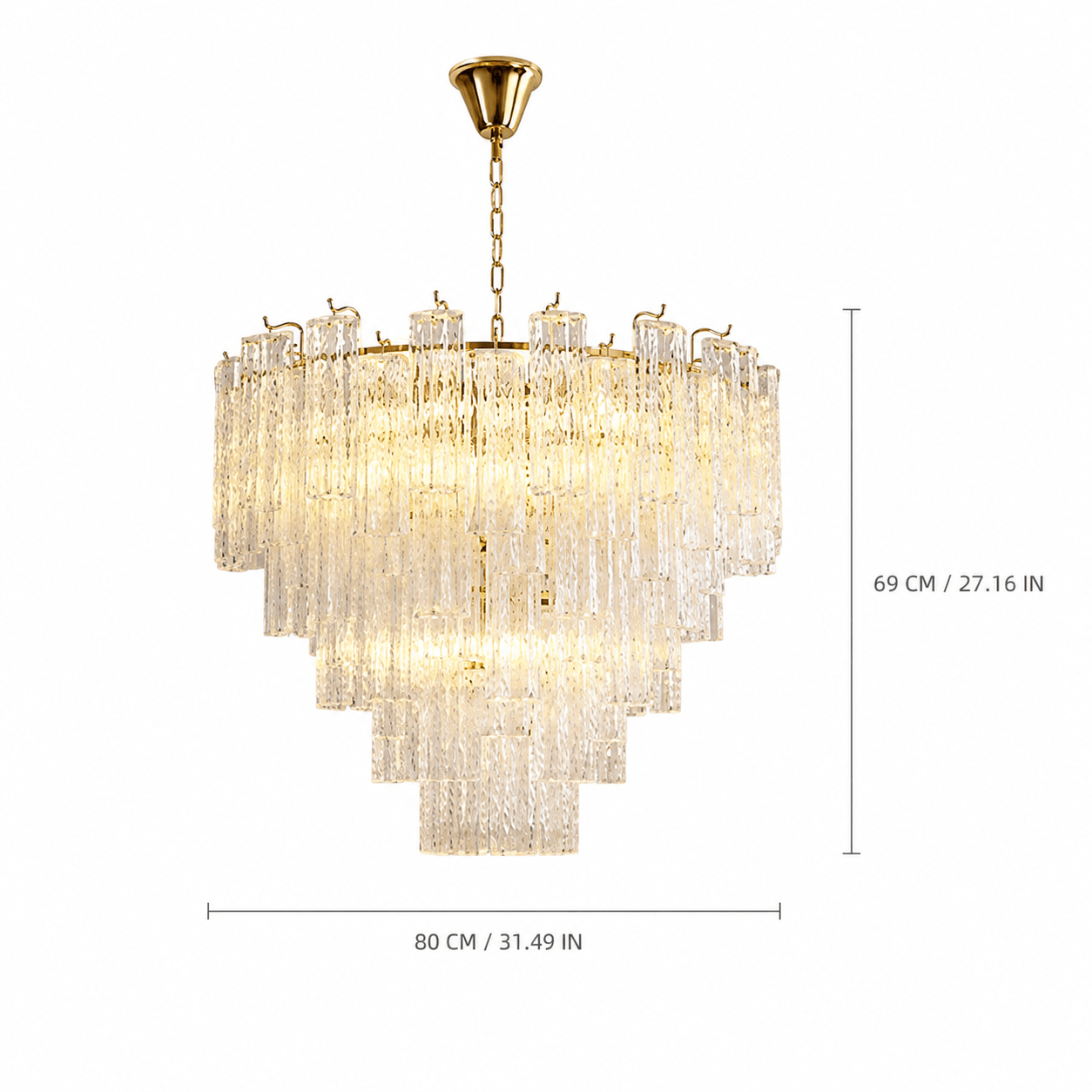 Living Room/Bedroom Chandelier – Artisan Murano Style Elaris Cascade - 31.5 in (80 cm) / 21-LightBlushlighting