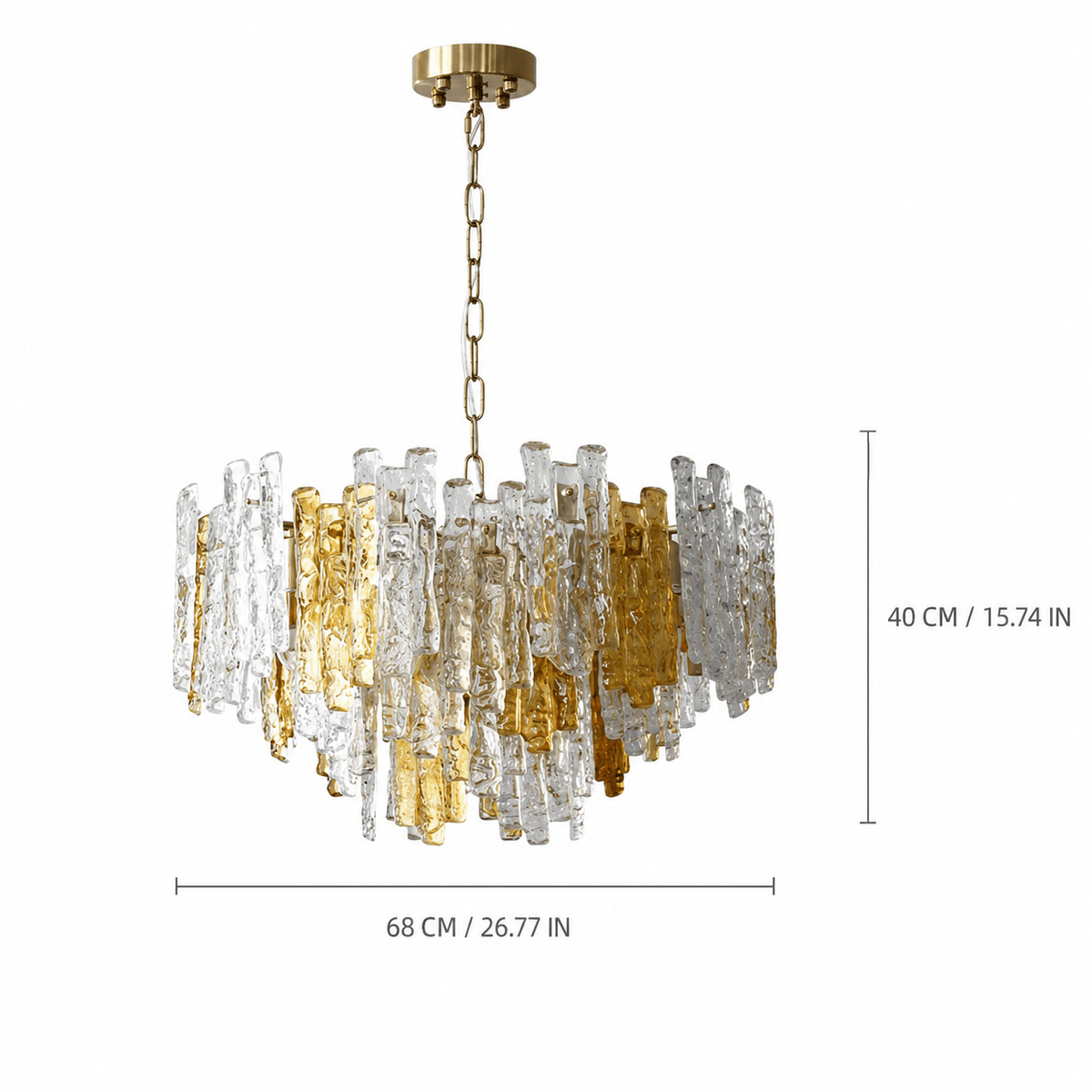 Living Room/Bedroom Chandelier – Artisan Murano Style Glacier Ember - 26.8 in / 18-LightBlushlighting