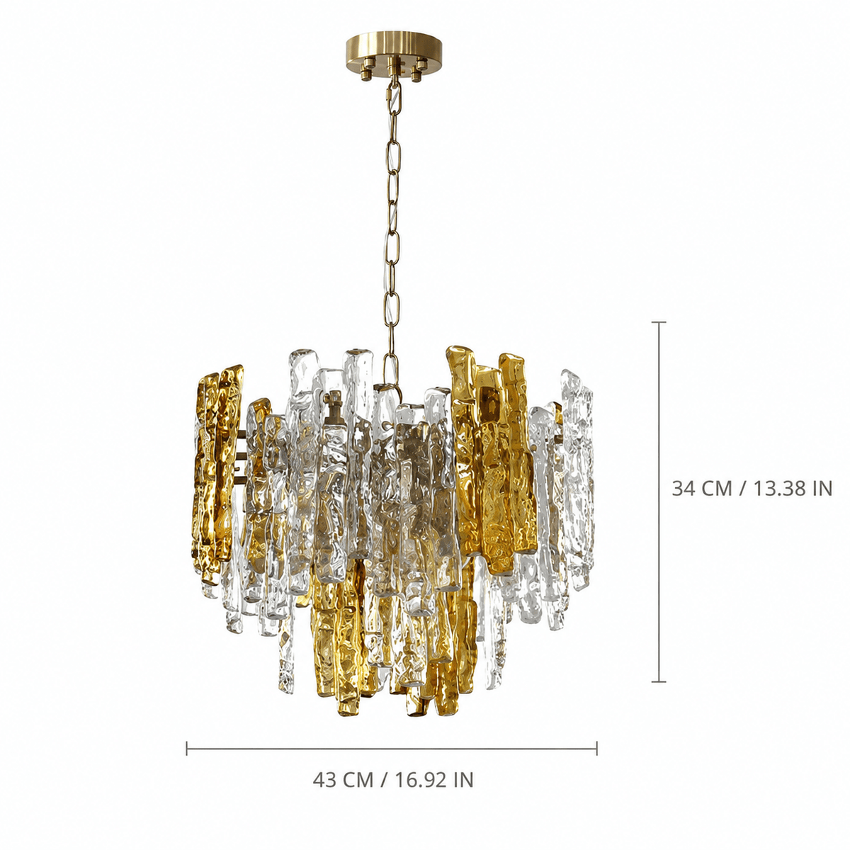 Living Room/Bedroom Chandelier – Artisan Murano Style Glacier Ember - 16.9 in / 8-LightBlushlighting