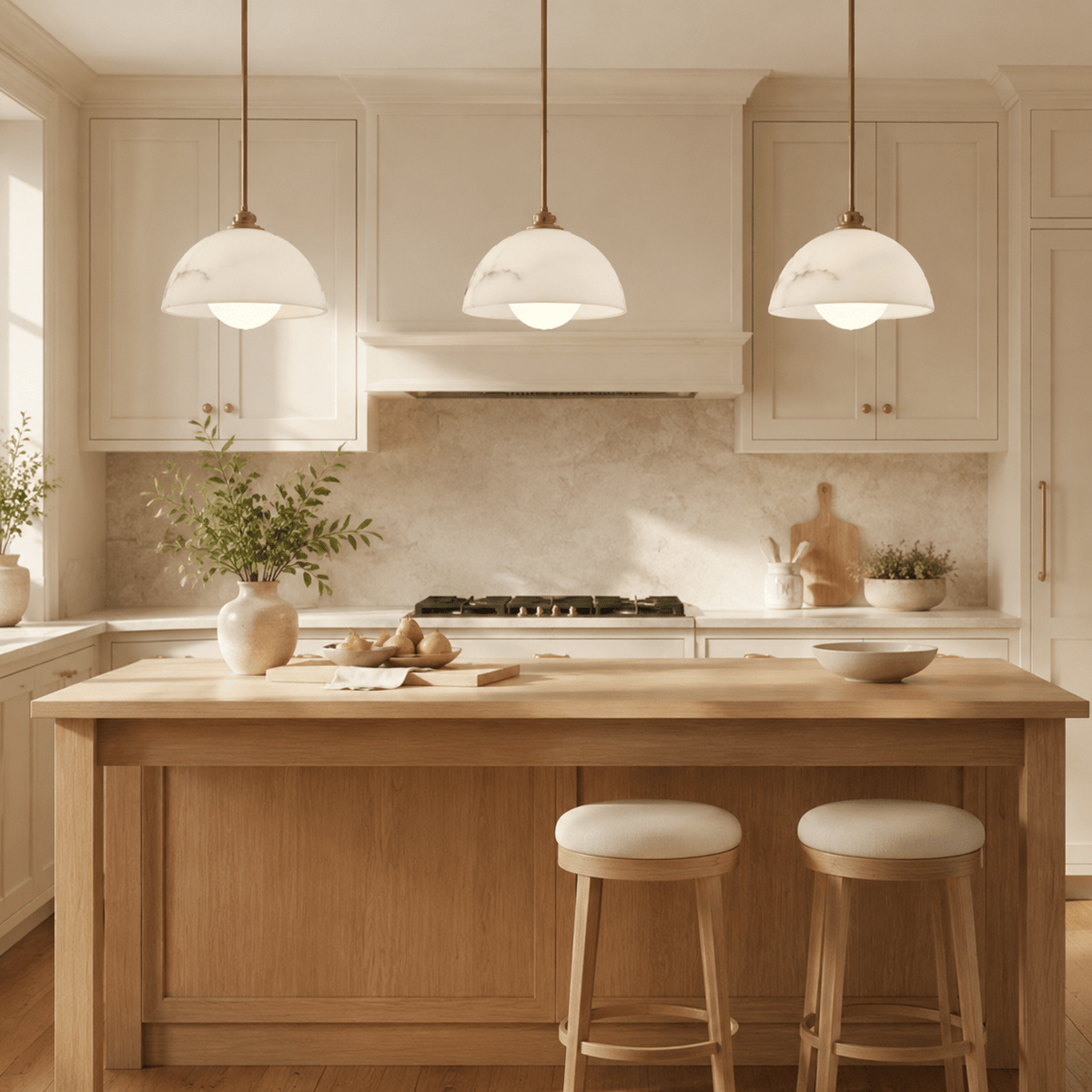 Living/Dining Room Mini Pendant Light – Vintage Celestine Dome - D11.8” x H45.7”Blushlighting