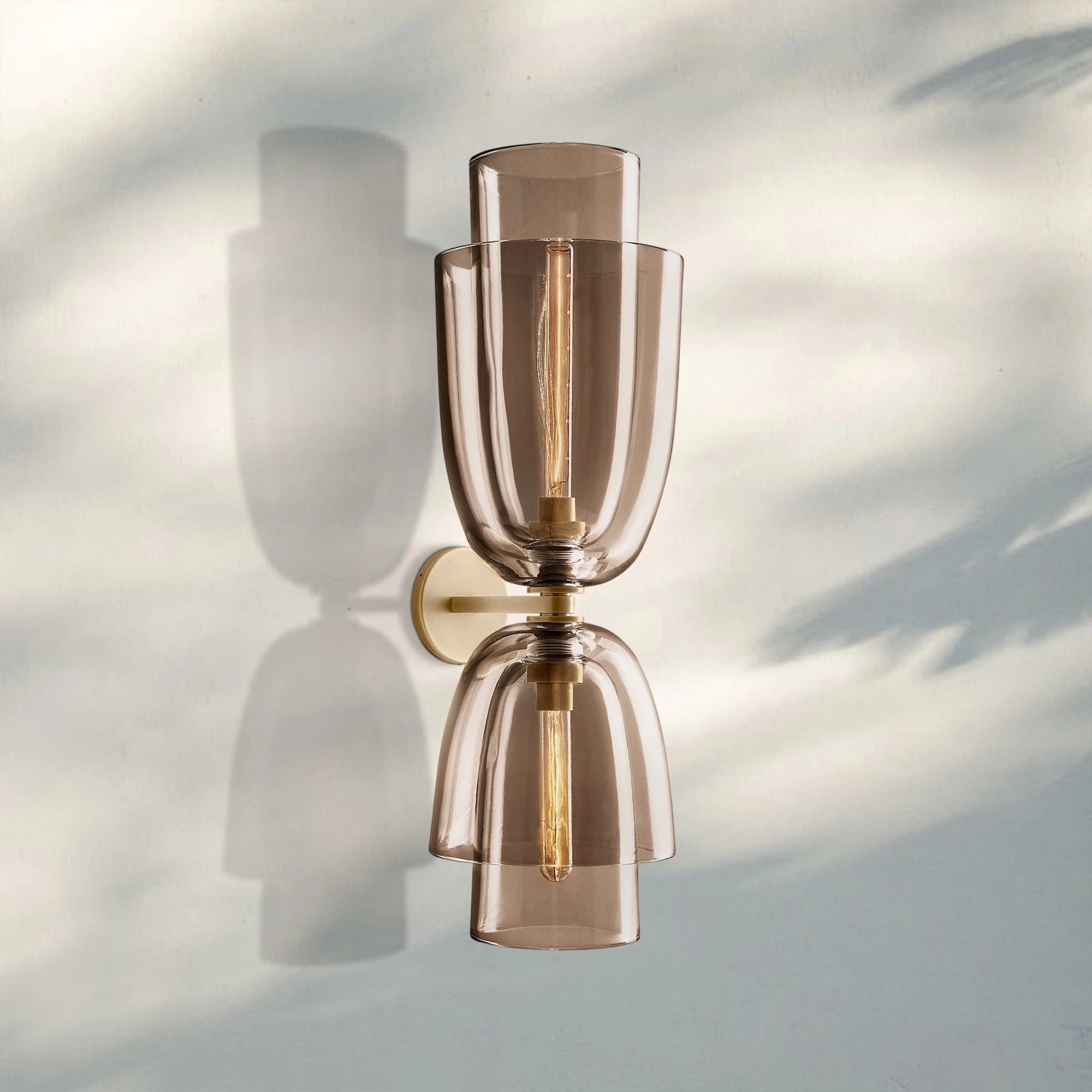 Blum Glass Cloche Grand Sconce-Amber-Brass-Blushlighting