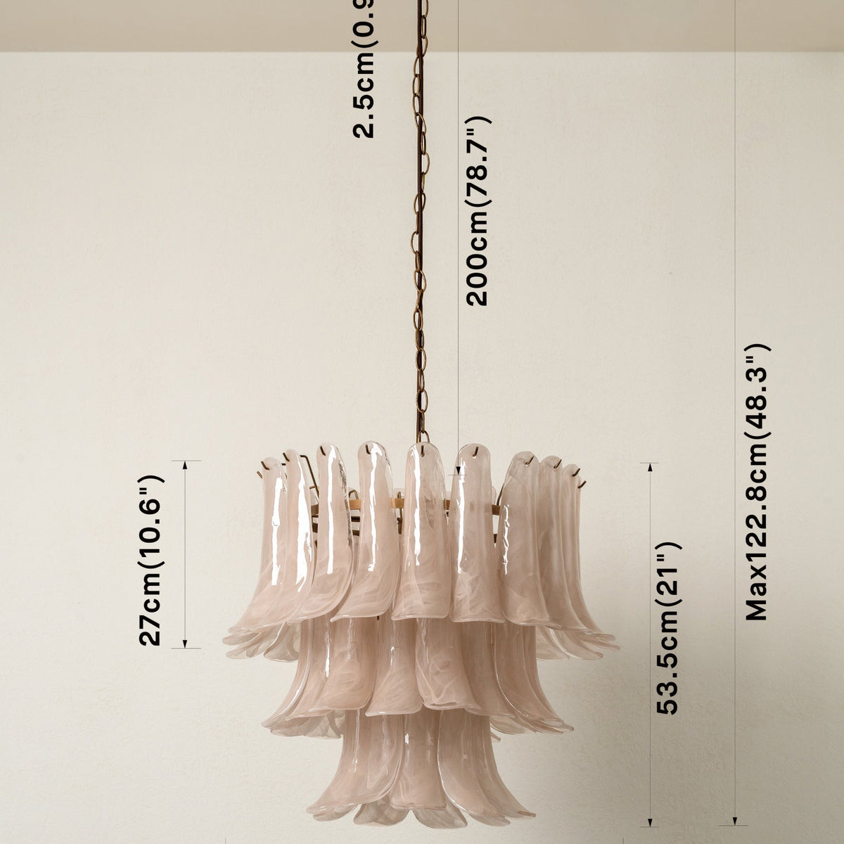 Lonso Taupe Mid-Century Brass & Glass Chandelier – Vintage Glam - Blushlighting