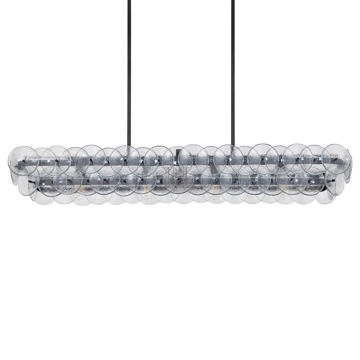 Loren Linear Chandelier - L 54" x W 14" x H 8"GreenBrassBlushlighting