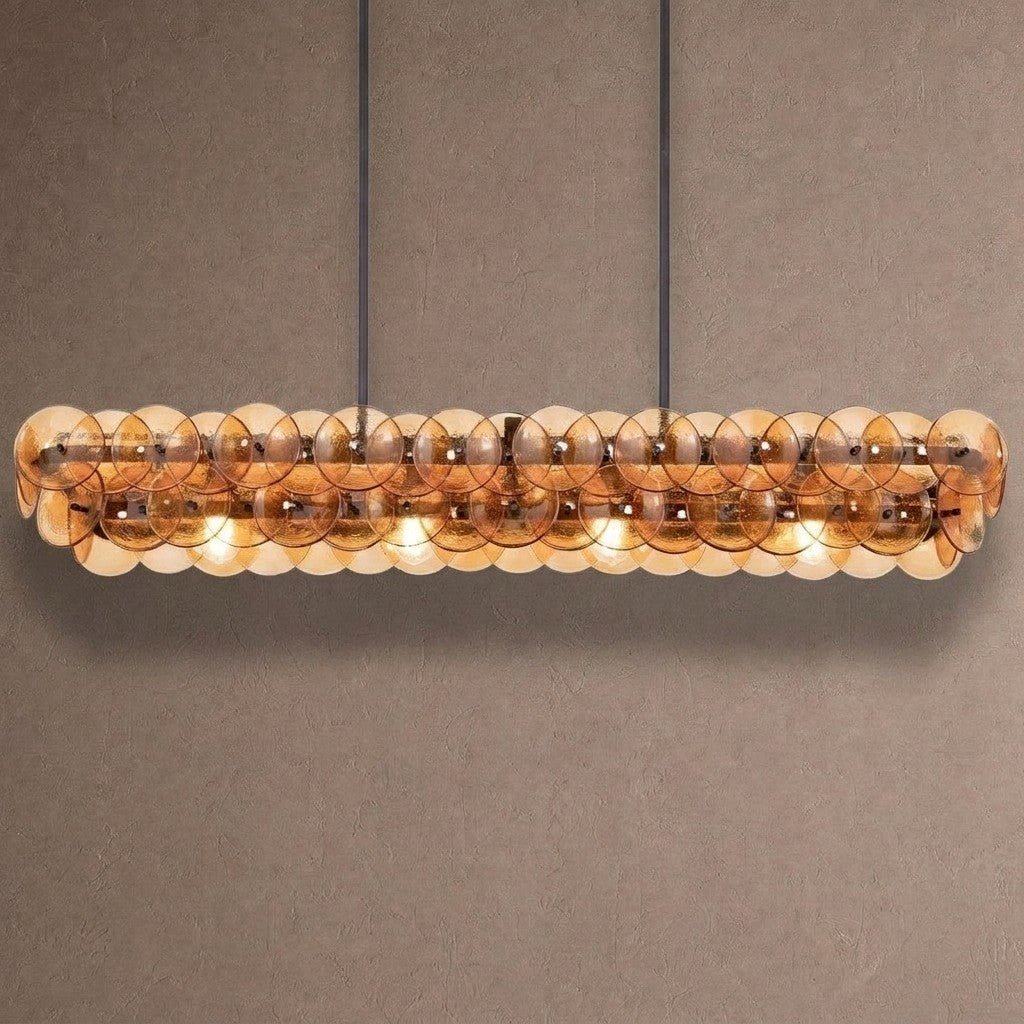 Loren Linear Chandelier - L 54" x W 14" x H 8"GreenBrassBlushlighting