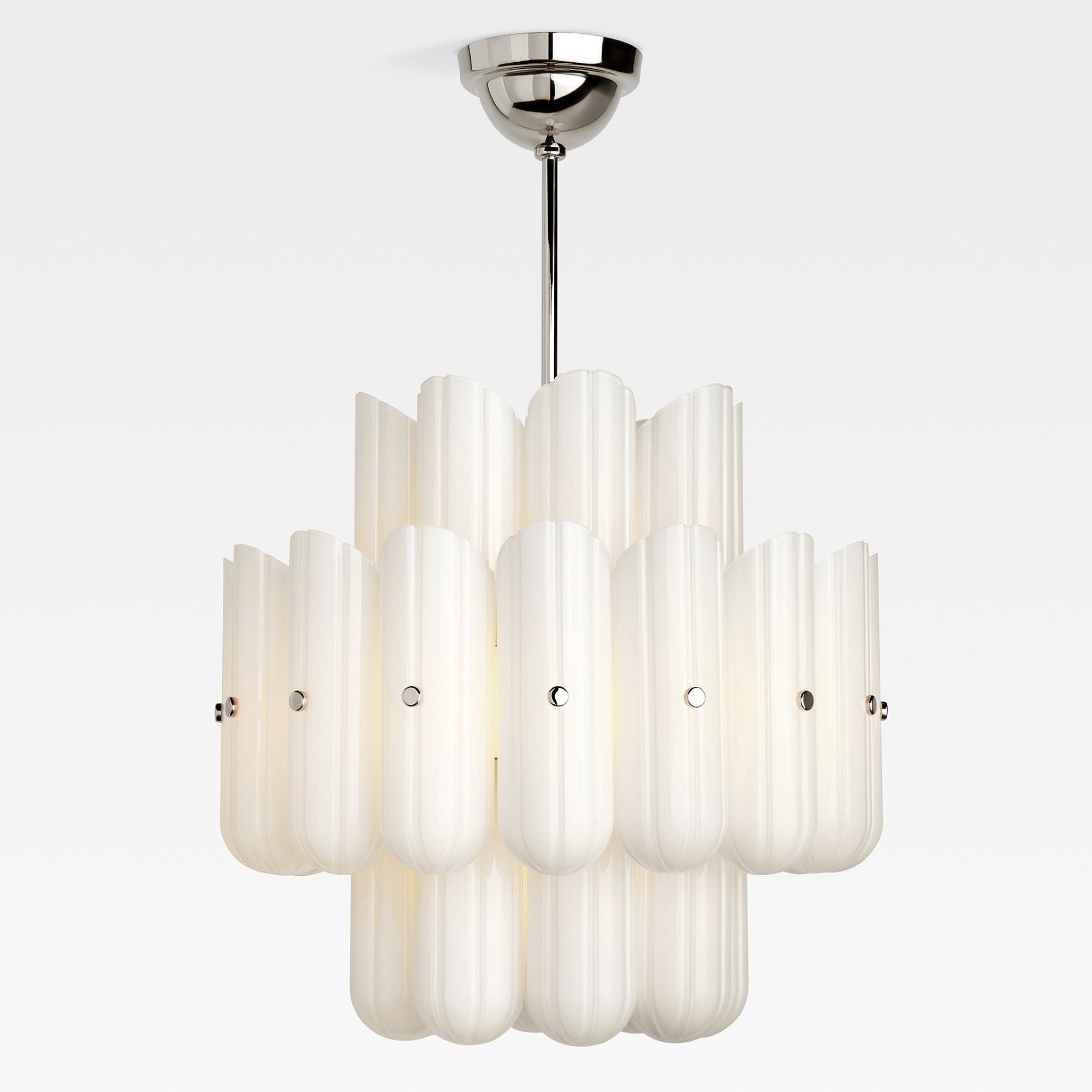 Lorna LED Double Tier Chandelier 25" 35" 46"-Chandelier-Blushlighting-Polished Nickel-25"-Blushlighting