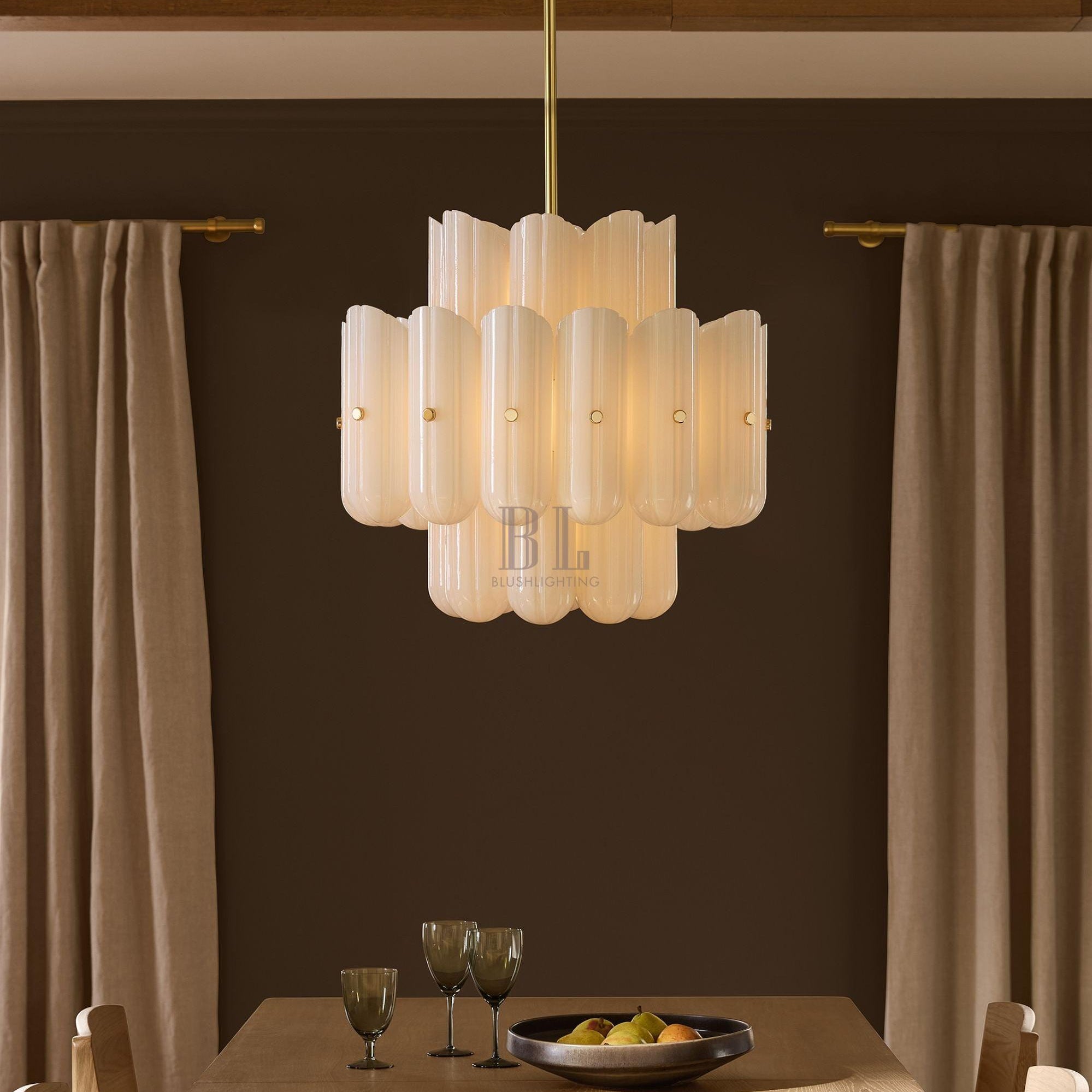 Lorna LED Double Tier Chandelier 25" 35" 46"-Chandelier-Blushlighting-Blushlighting
