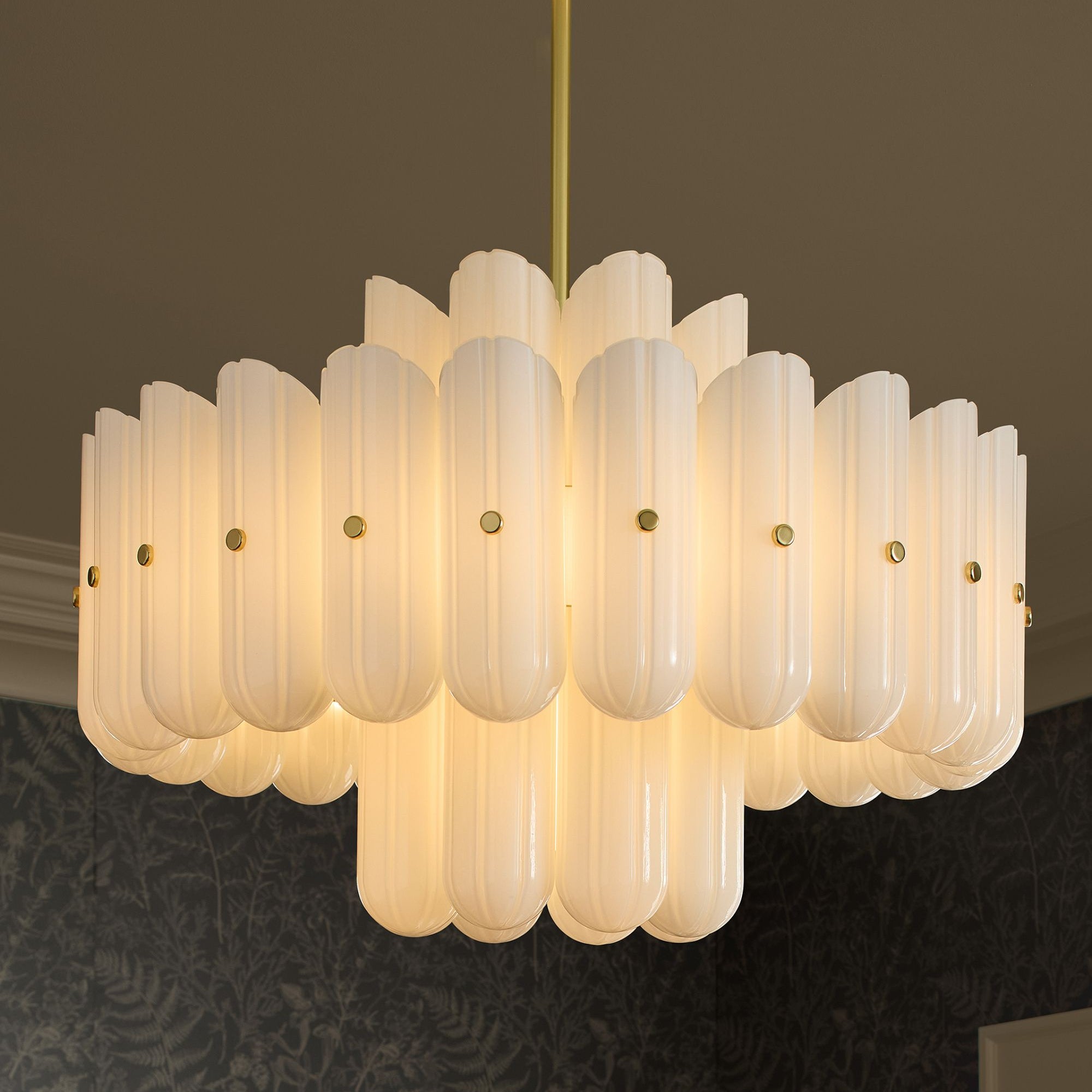 Lorna LED Double Tier Chandelier 25" 35" 46"-Chandelier-Blushlighting-Blushlighting