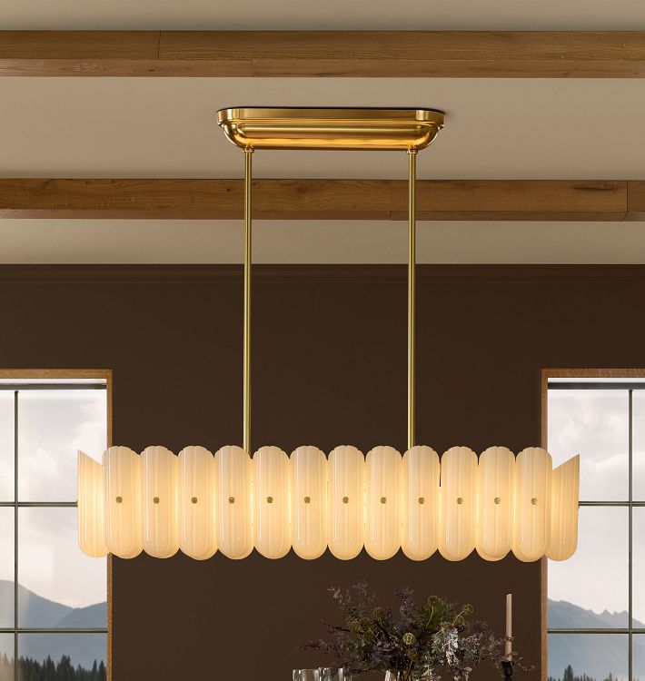 Lorna LED Linear Chandelier 55" - Aged BrassBlushlighting
