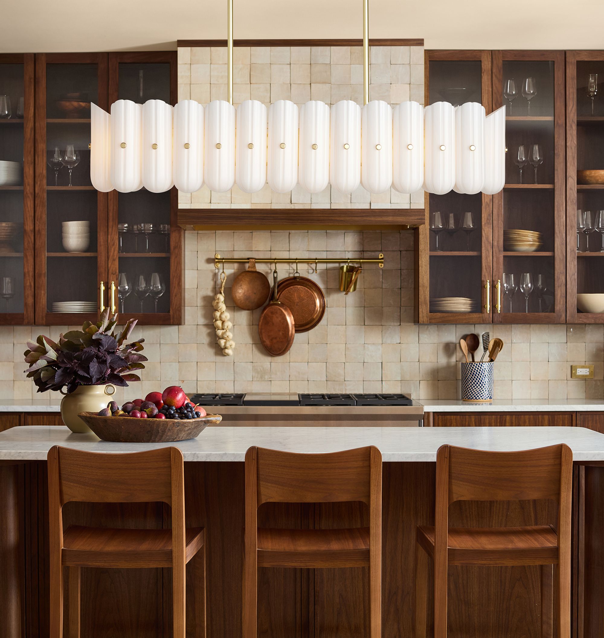 Lorna LED Linear Chandelier 55" - Polished NickelBlushlighting