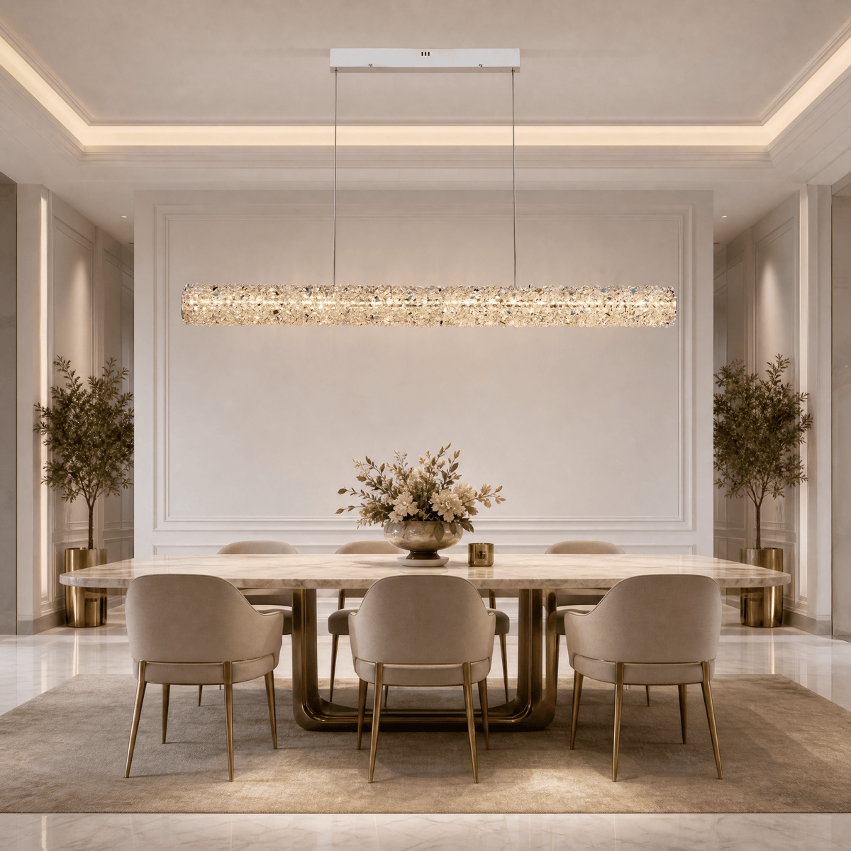 Lumina Crystal Pendant Chandelier - Ø31.5" × H4.9" (Ø80 × H12.5 cm)Blushlighting