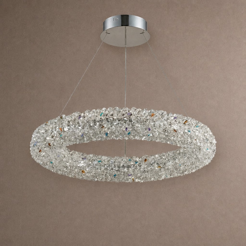 Lumina Crystal Pendant Chandelier - Ø31.5" × H4.9" (Ø80 × H12.5 cm)Blushlighting