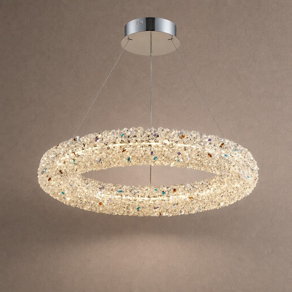 Lumina Crystal Pendant Chandelier - Ø31.5" × H4.9" (Ø80 × H12.5 cm)Blushlighting