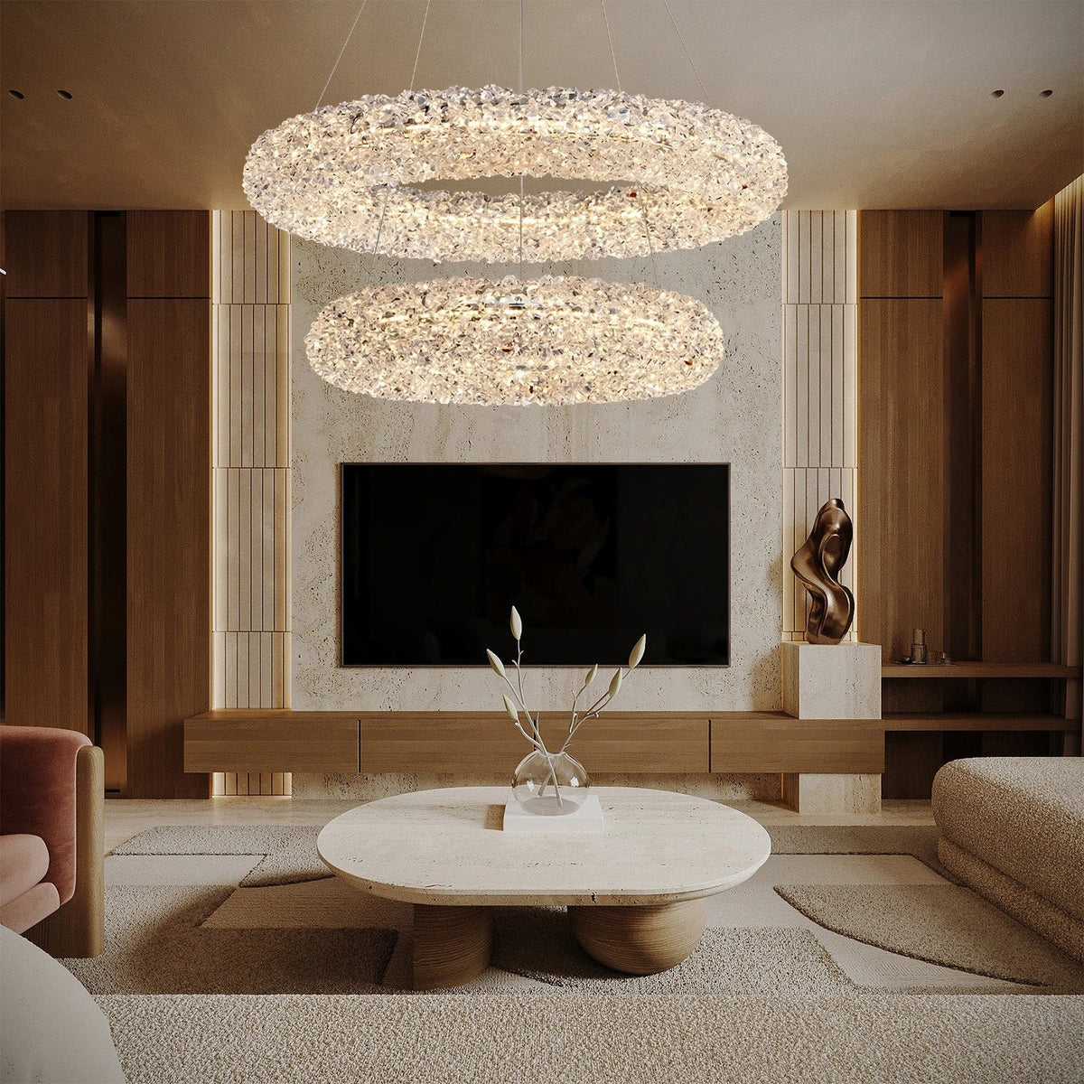 Lumina Halo Crystal Chandelier 31.5" - Blushlighting