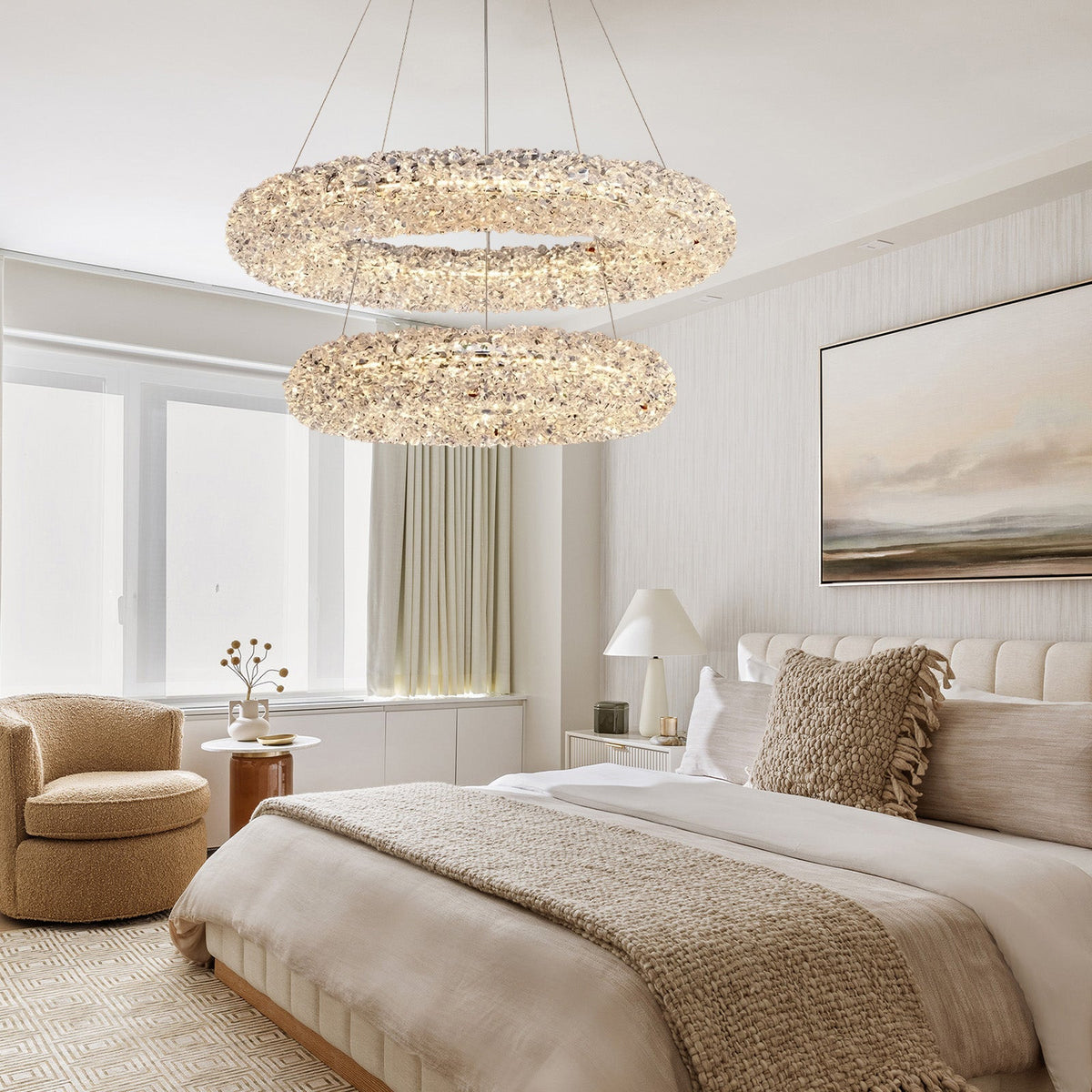 Lumina Halo Crystal Chandelier 31.5" - Blushlighting