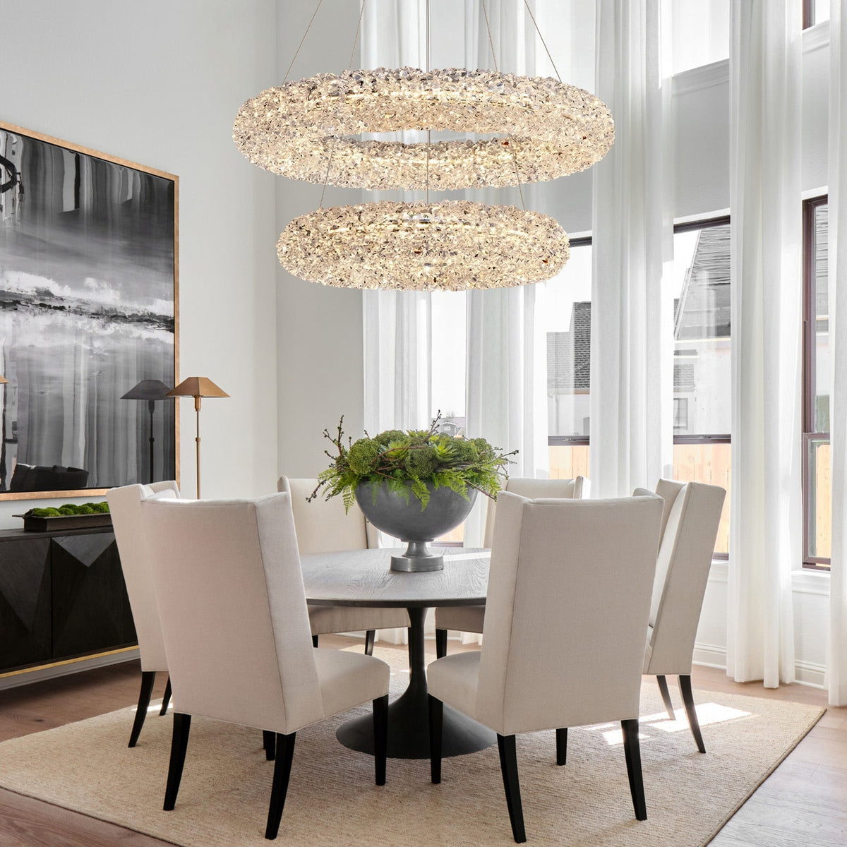 Lumina Halo Crystal Chandelier 31.5" - Blushlighting