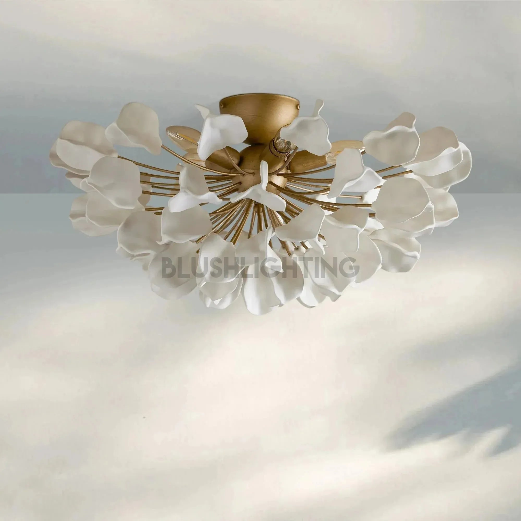 Lunaria Flush Mount - Brass / IvoryBlushlighting