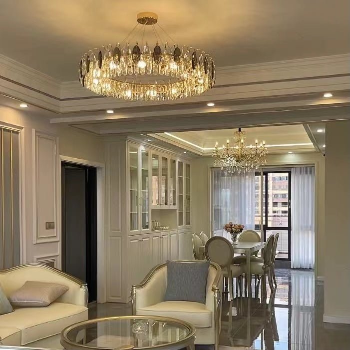 Luxurious K9 Crystal Chandelier Modern Ceiling Light Fixtures Set for Living Room/Dining Room-Chandeliers-Blushlighting-Blushlighting