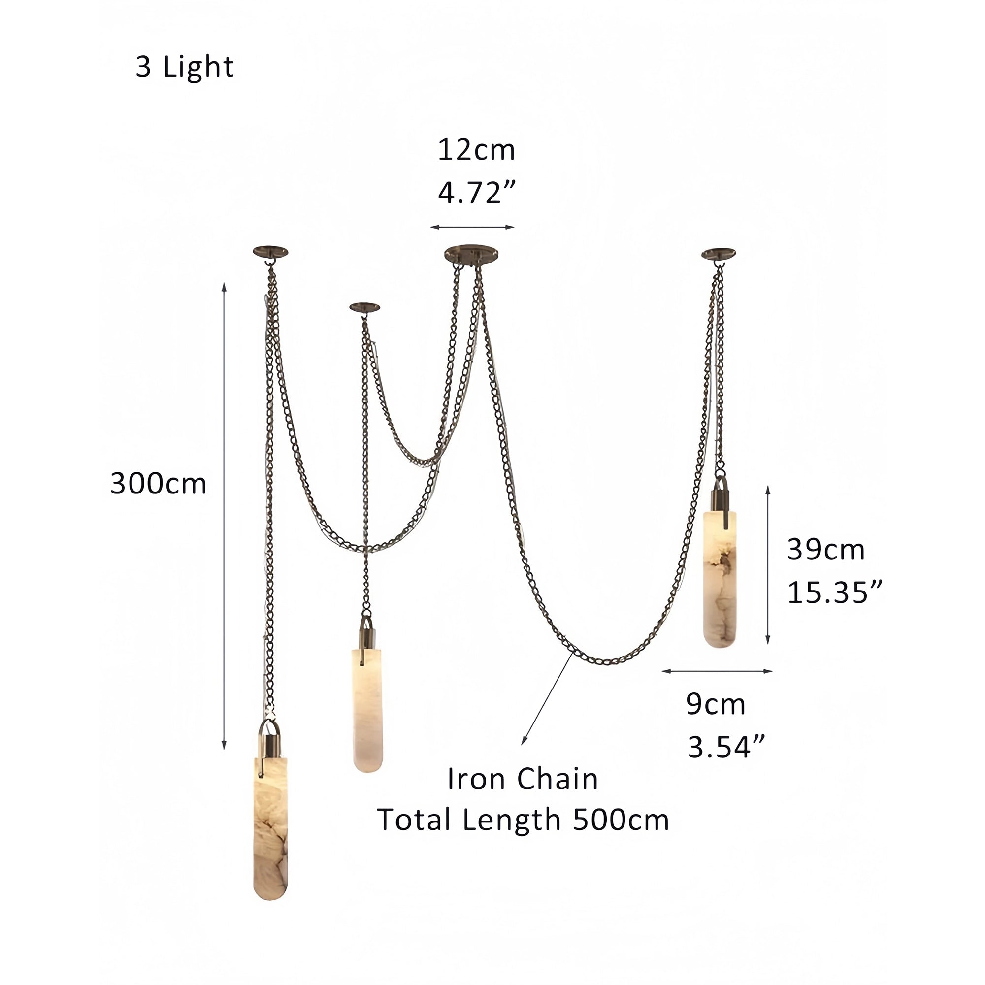 Luxury Alabaster Flint 3-Light LED Multi-Drop Pendant Light-Pendant for living room,Pendant for kitchen,Pendant for bathrooms,Pendant for bedrooms,Pendant for foyer,Pendant for stairways,Pendant for dining room-Blushlighting